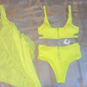 Neon 3 Piece Bikini Set